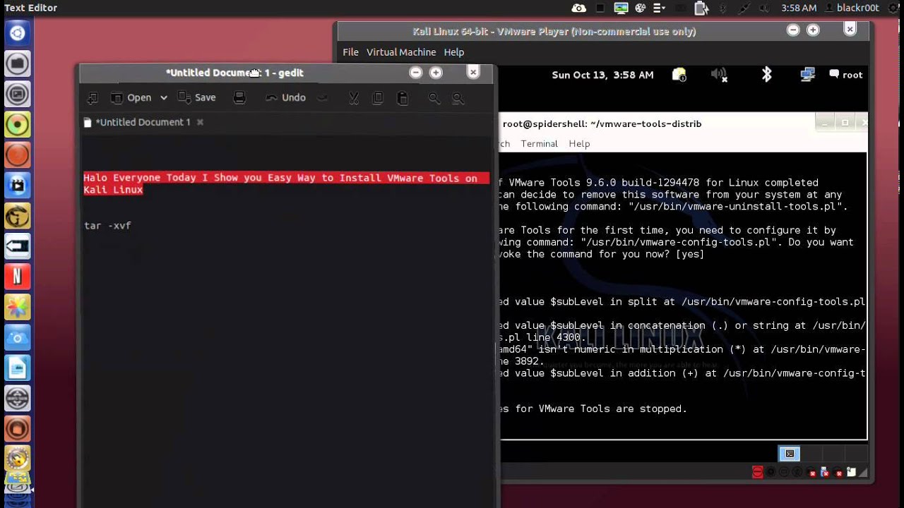 linux install vmware tools